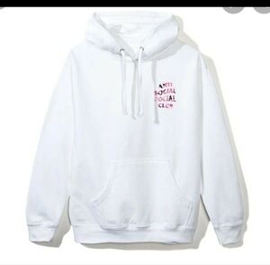 Anti Social Social Club Beverly White Pink Camo Logo Hoodie Oversized Unisex L